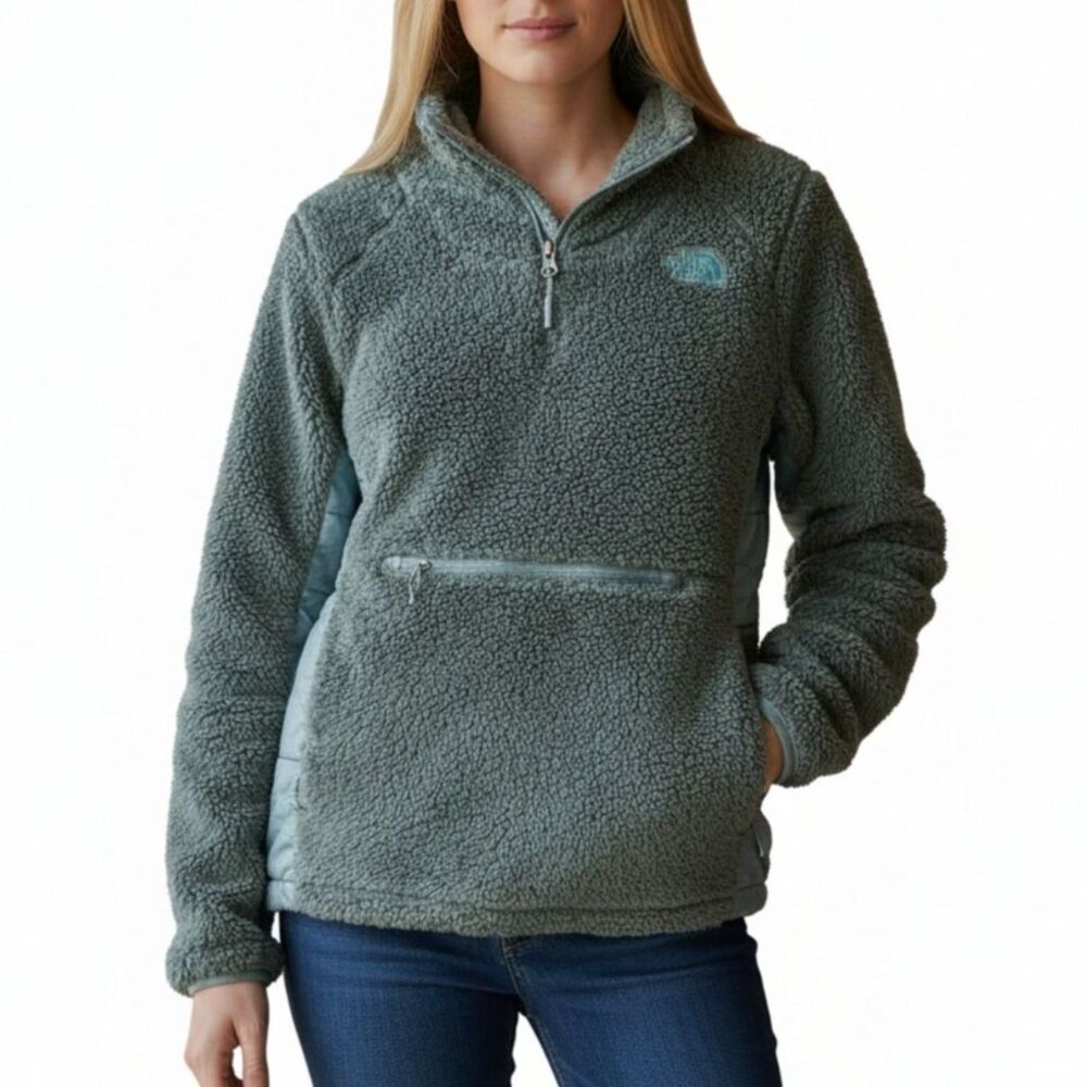 The North Face Women's Dark Green Osito 1/4 Zip Fleece Jacket